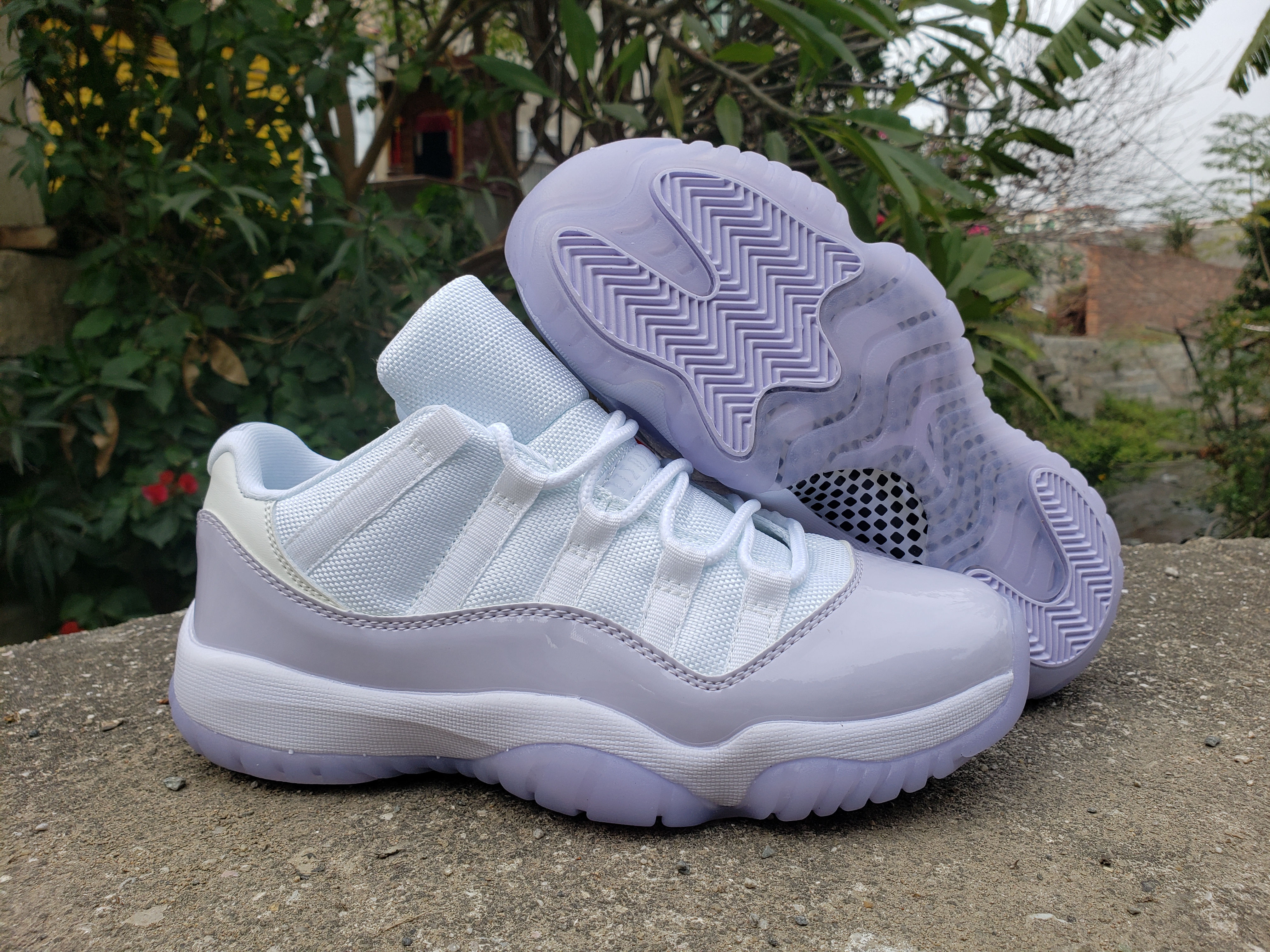 New 2022 Air Jordan 11 Retro Low White Purple Shoes - Click Image to Close